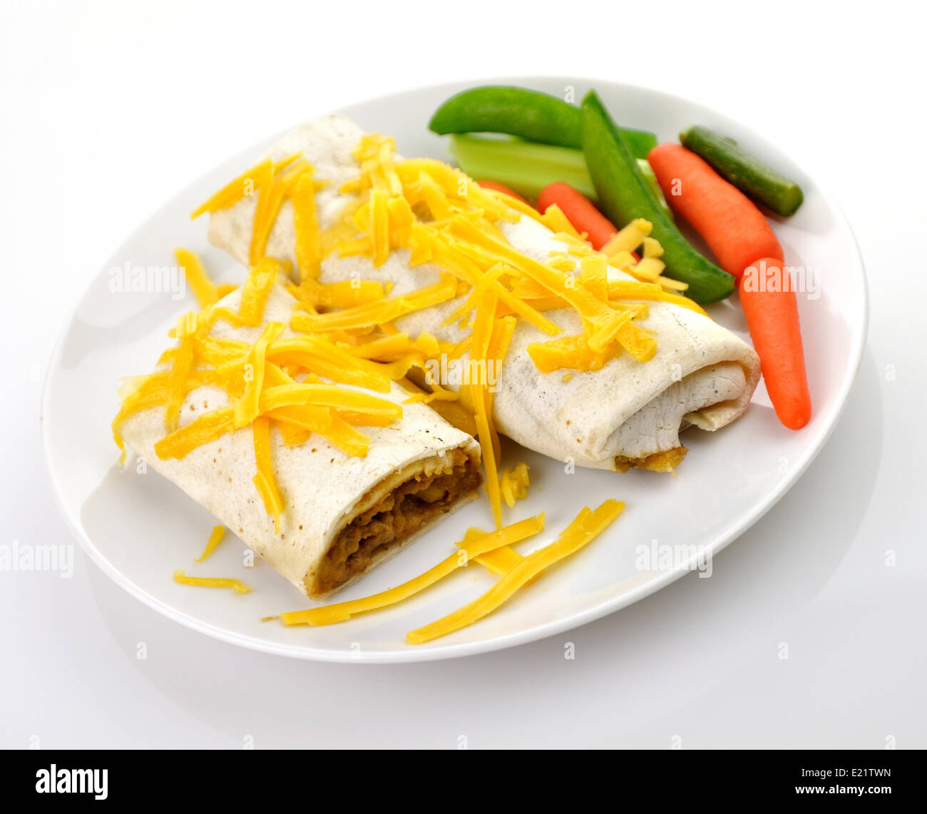 Mexican burrito with ground beef Stock Photo Alamy