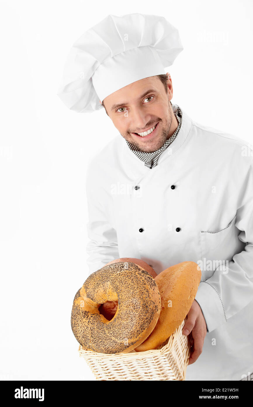 Cheerful male baker in hi-res stock photography and images - Alamy