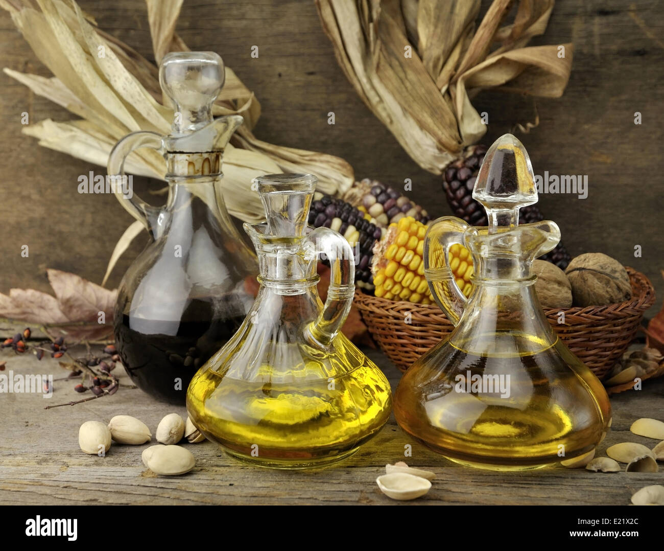 Cooking Oil And Vinegar Stock Photo Alamy