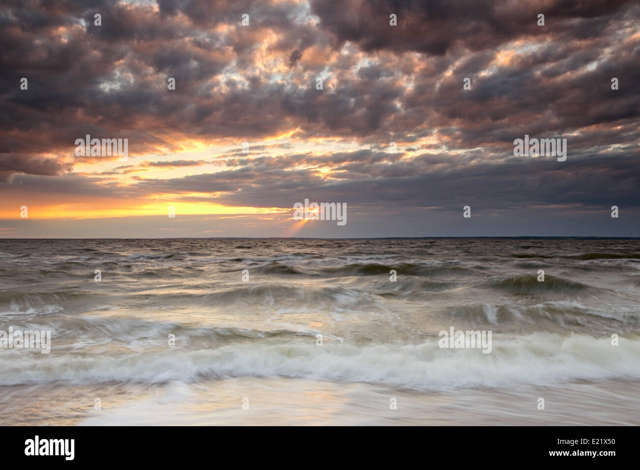 Panoramic view of cloudy sunset Stock Photo - Alamy