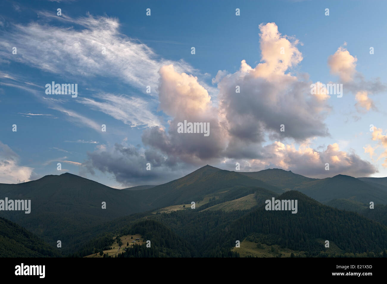 Beautiful mountain sunset Stock Photo - Alamy