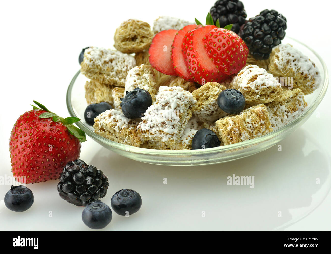 Shredded Wheat Cereal with fruits and berries Stock Photo Alamy