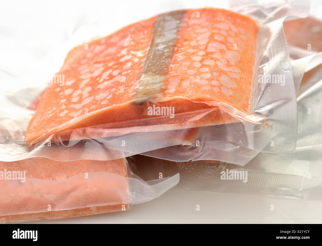 frozen salmon fillets Stock Photo Alamy