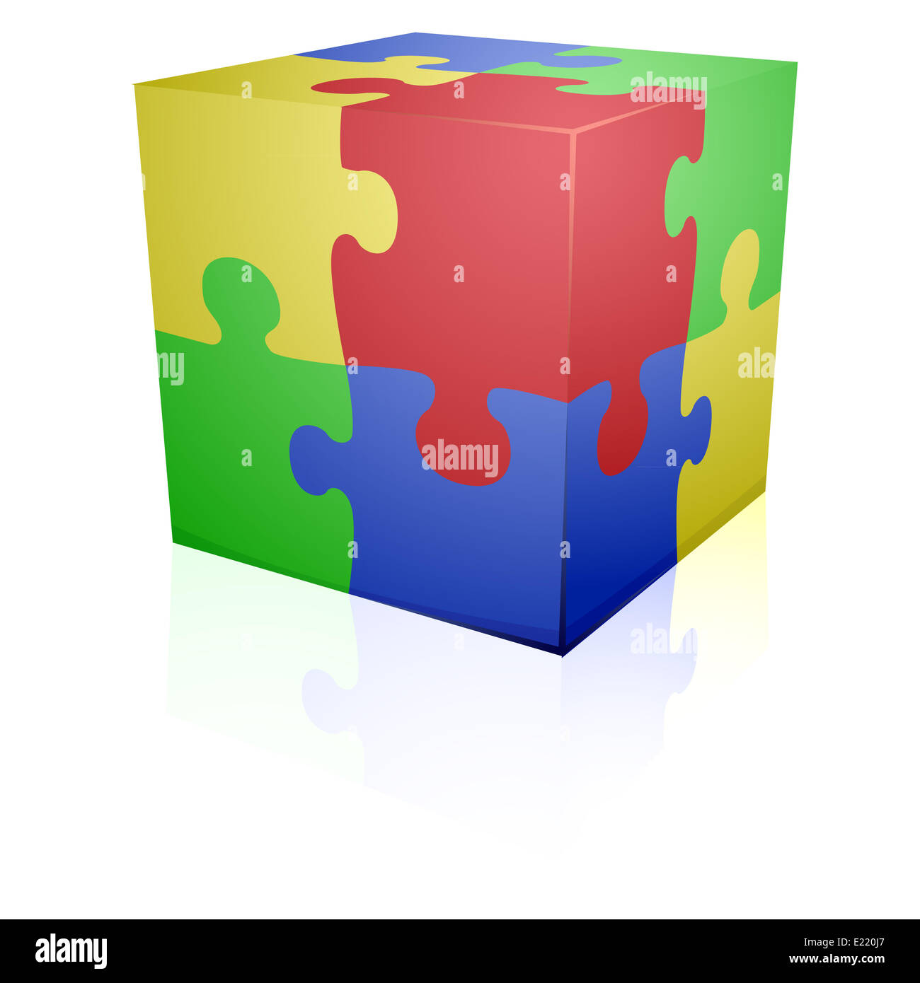 Jigsaw puzzle cube Stock Photo