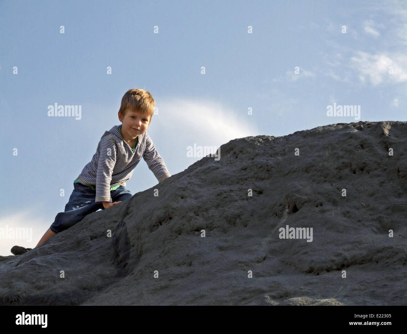 climb boy Stock Photo