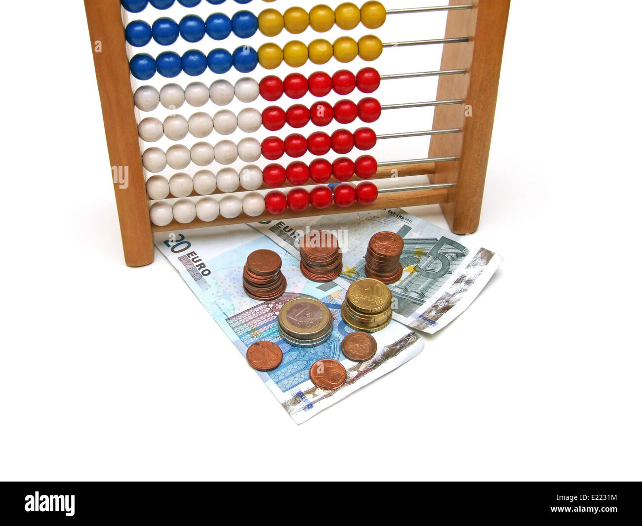 abacus and money Stock Photo