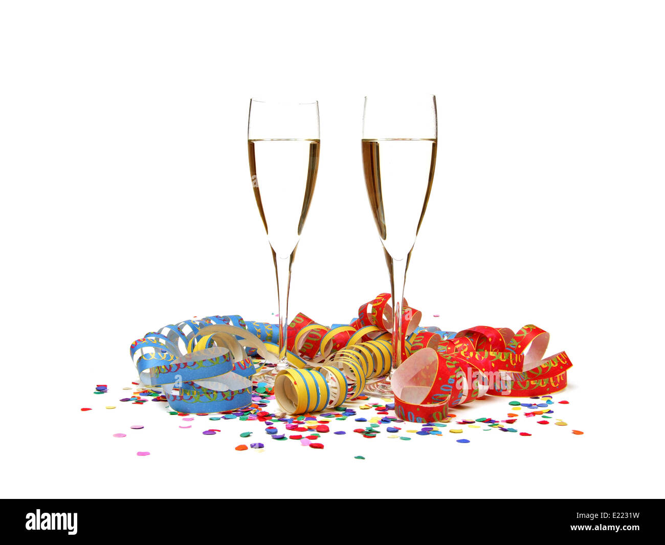streamer confetti champagne Stock Photo
