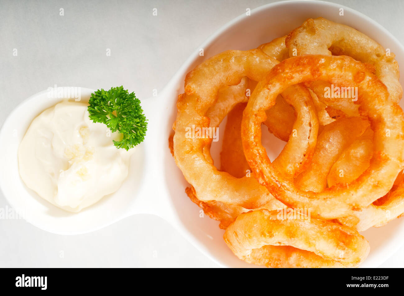 golden deep fried onion rings Stock Photo - Alamy