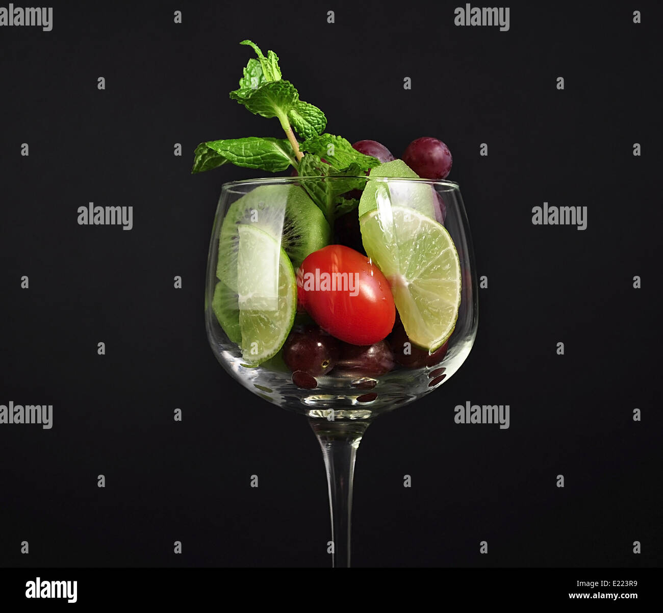 fruits in a wineglass Stock Photo Alamy