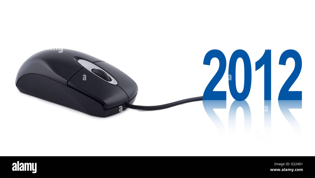 Computer mouse with numbers 2012. Stock Photo