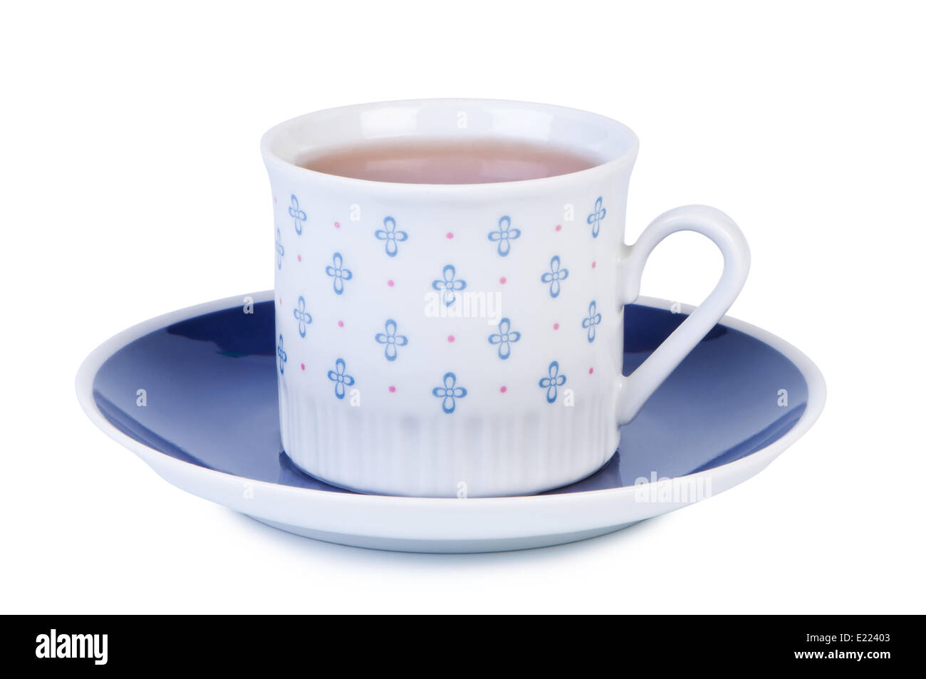 Cup tea on white background. Stock Photo