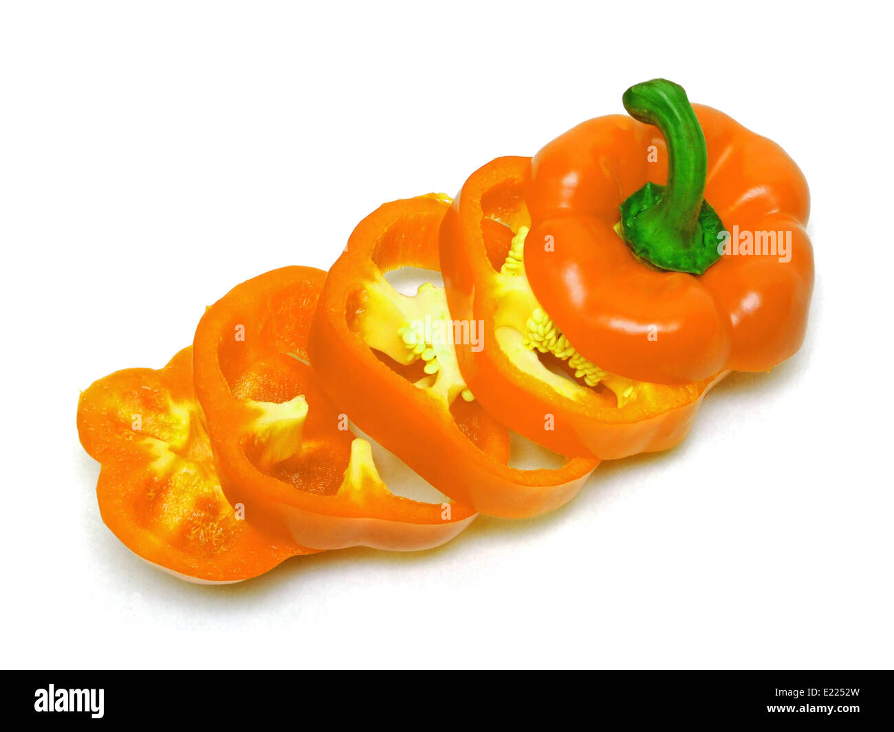 orange bell peppers Stock Photo