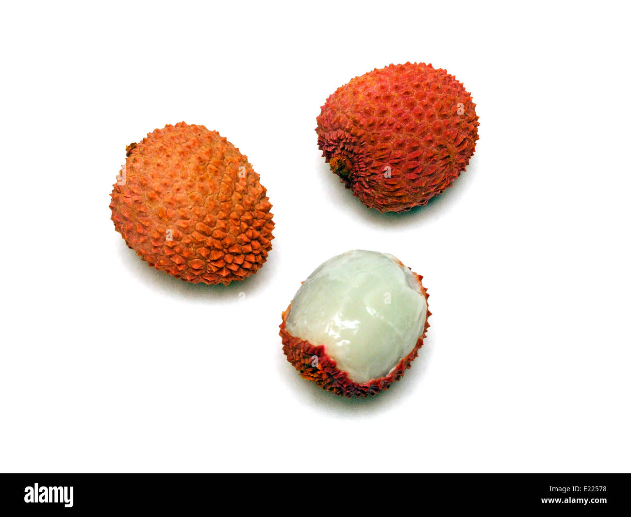 a few lychee nuts Stock Photo