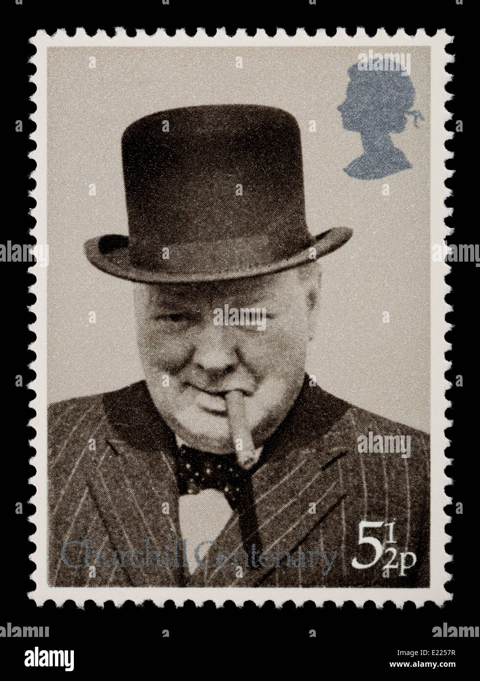 GREAT BRITTAN - CIRCA 1960: A postage stamp printed in Great Brittan showing Winston Churchill, circa 1960 Stock Photo