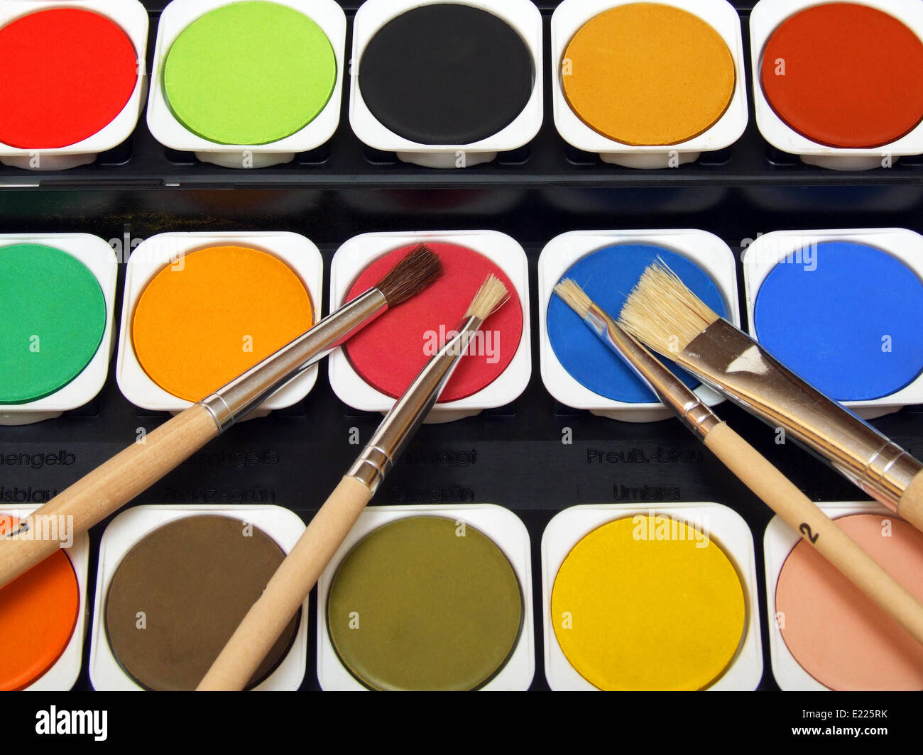 paint and brush Stock Photo