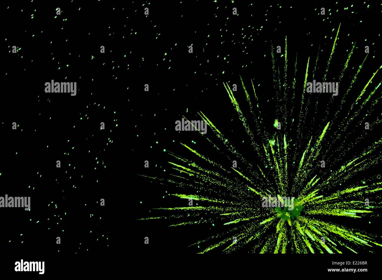 green festive fireworks Stock Photo Alamy