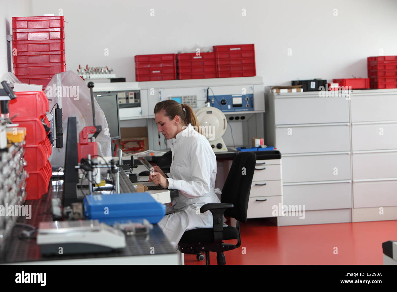 Laboratory technician working in the lab Stock Photo