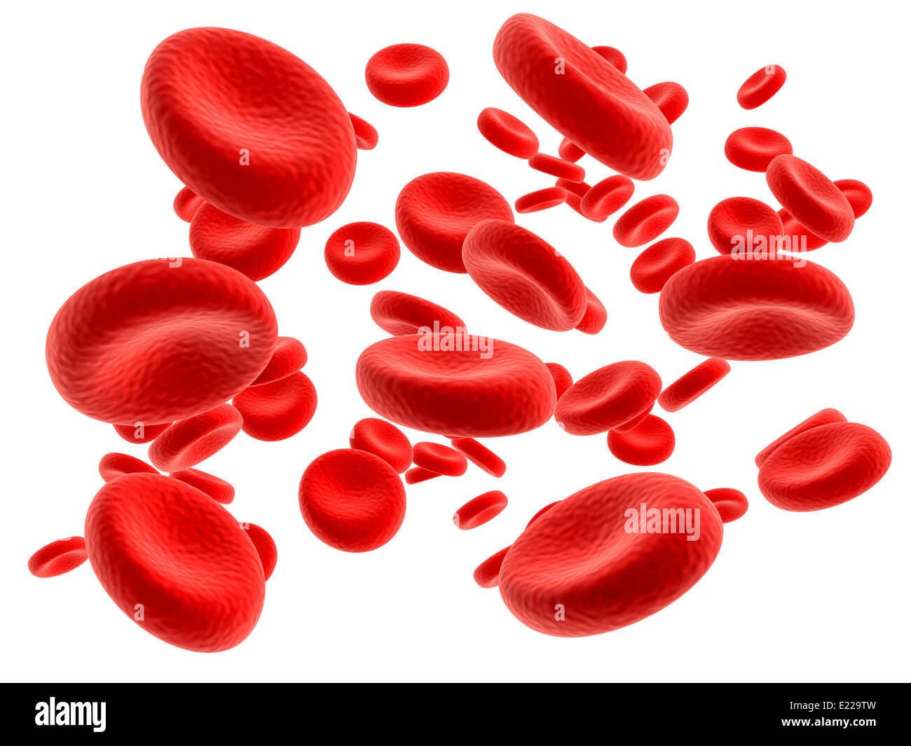 3d illustration of blood particles in focus Stock Photo