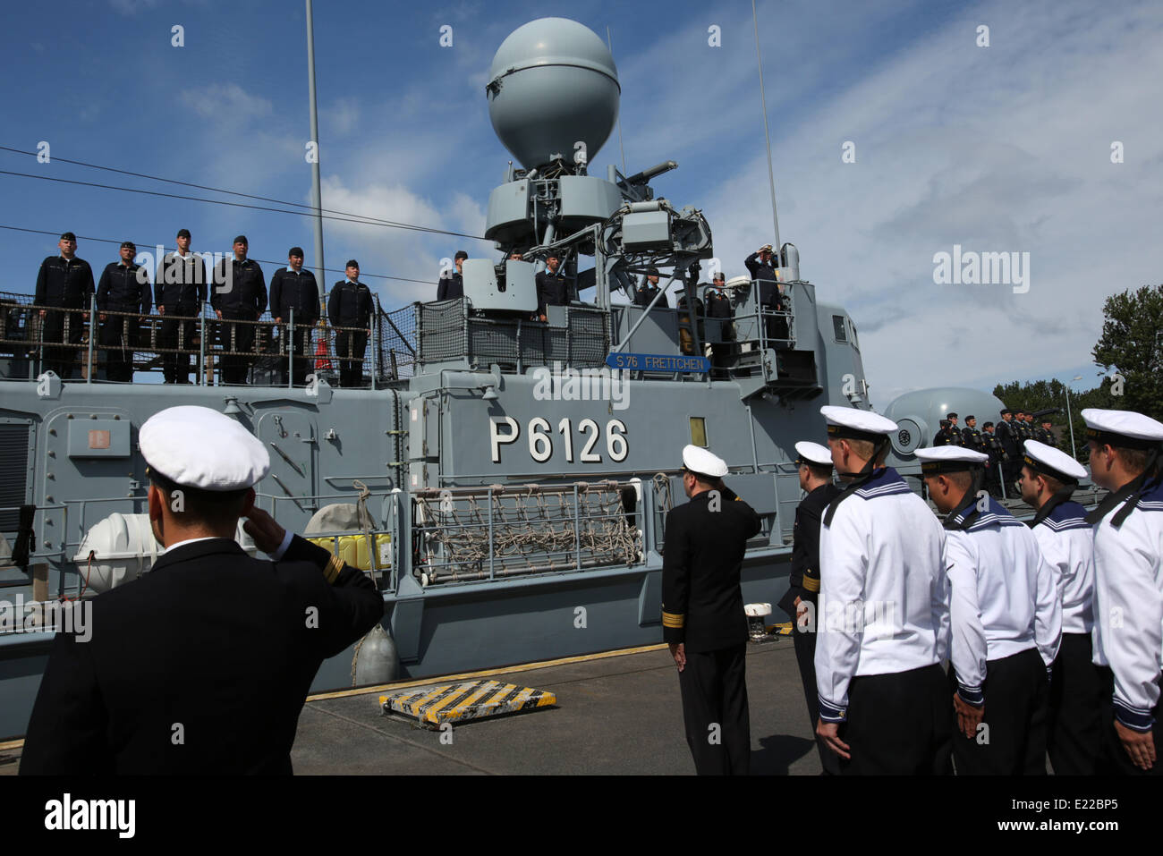 RostockWarnemuende, Germany. 13th June, 2014. Speedboat 'Frettchen' is
