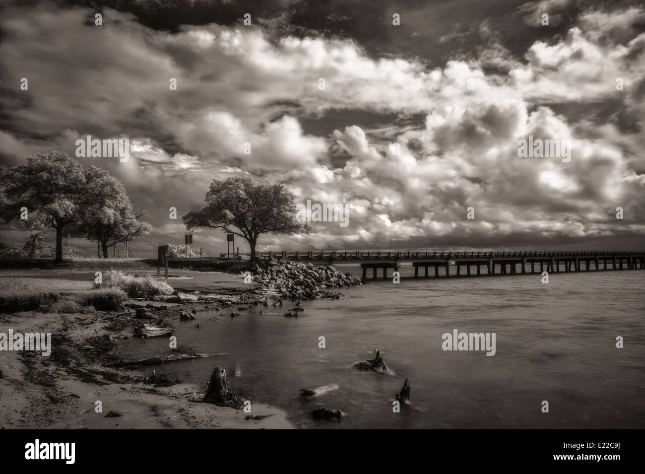 Manns Harbor Bridge and Wier Point, Manteo - 1 Stock Photo