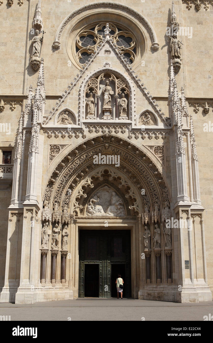 The entrance to Zagreb Cathedral in Croatia. Stock Photo