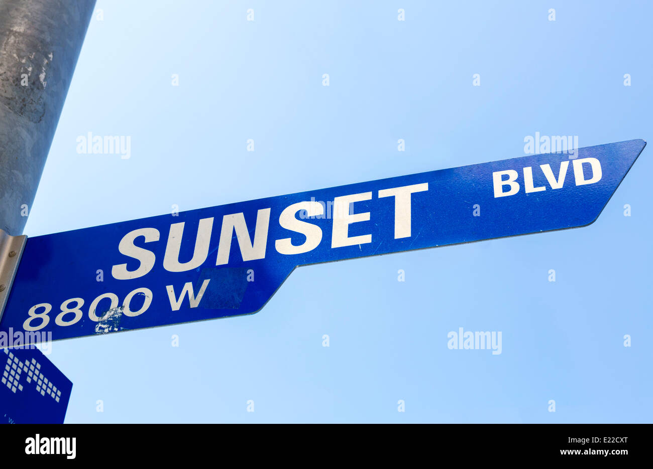 Sunset Boulevard street sign, West Hollywood, Los Angeles, California, USA Stock Photo