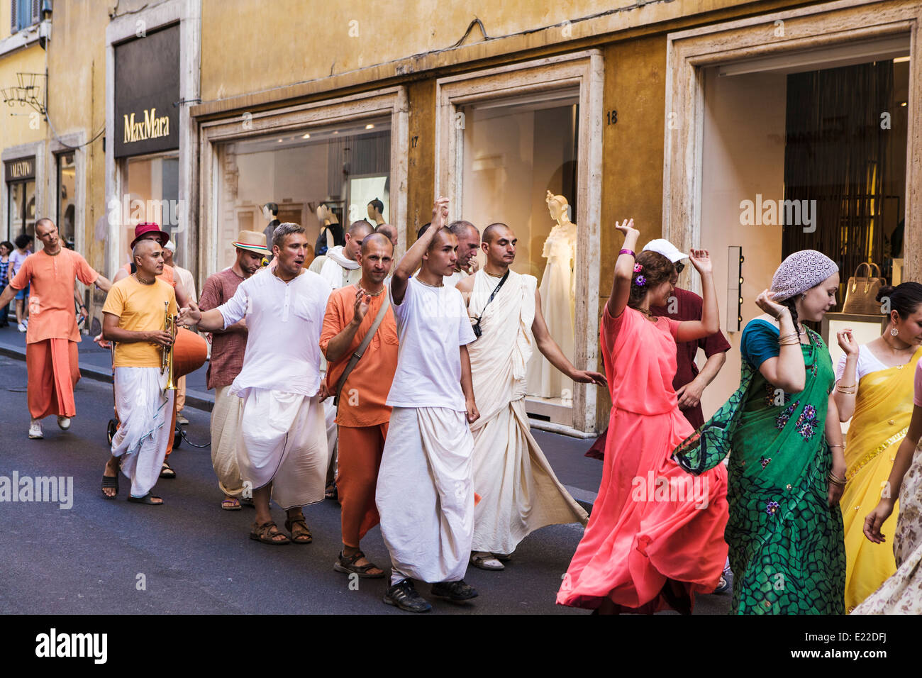 Hare Krishna devotee in the streets of Curitiba downtown Stock Photo - Alamy