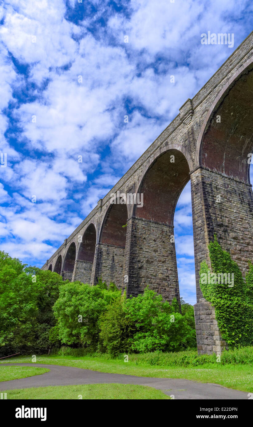 The13 span Victorian railway viaduct in the grounds of Porthkerry Country Park Barry vale of Glamorgan South Wales Stock Photo