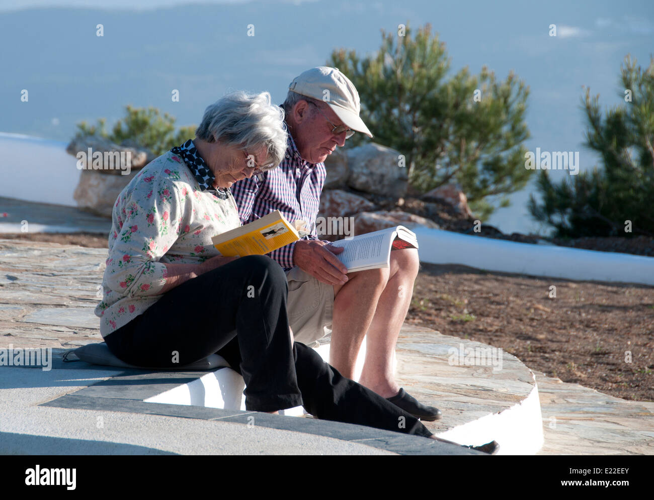 Canillas de Aceituno - Malaga Spain Spanish White House Villa estate  Retired Old People Stock Photo