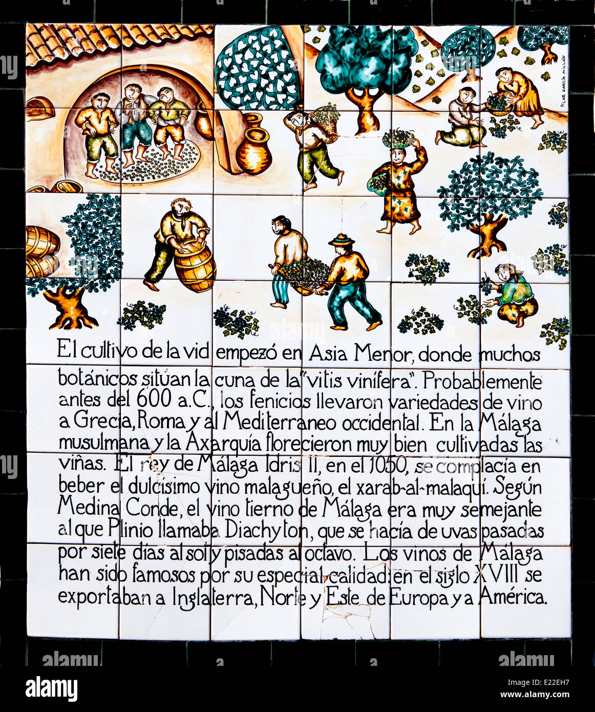 Frigiliana Málaga Spain Spanish, White Village tiles Farming History ,( Pedanius Dioscorides ) Stock Photo