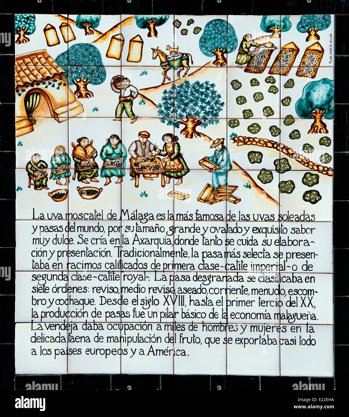 Frigiliana Málaga Spain Spanish, White Village tiles Farming History ,( Pedanius Dioscorides ) Stock Photo