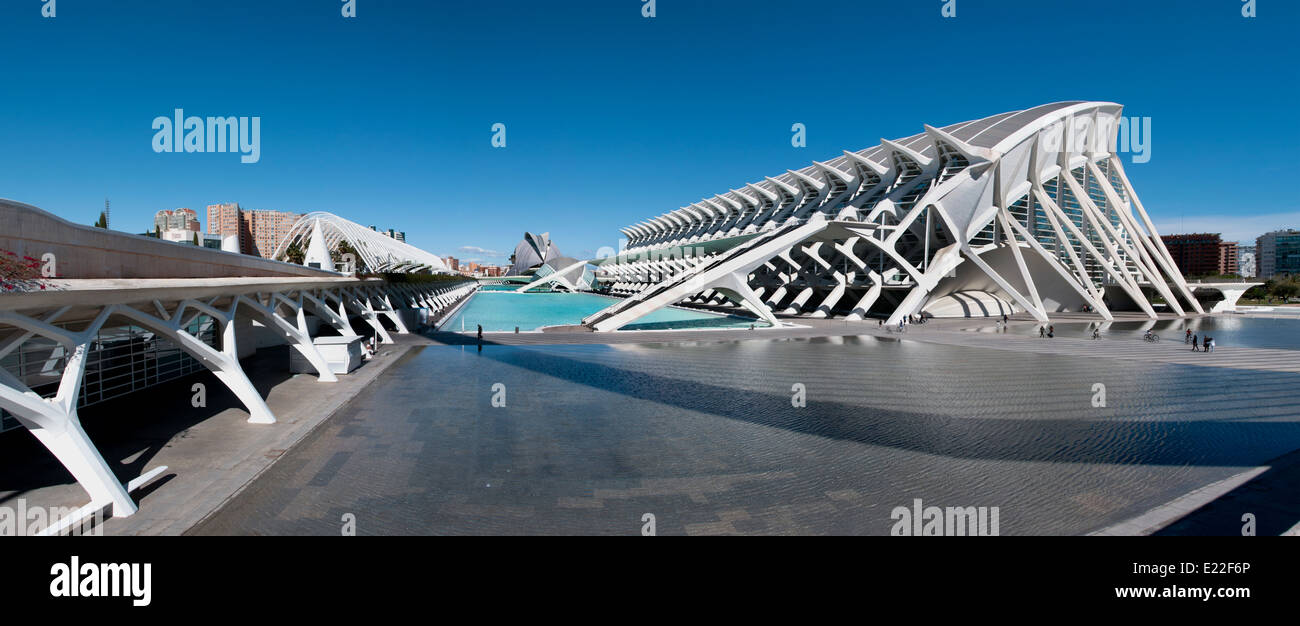 Spain Valencia Arts and Science park ( Cuidad de las Artes y las ciencias de Valencia ) Spain Designed by Santiago Calatrava Stock Photo
