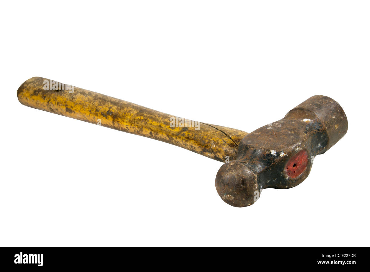 closeup of ball peen hammer with cracked handle Stock Photo Alamy