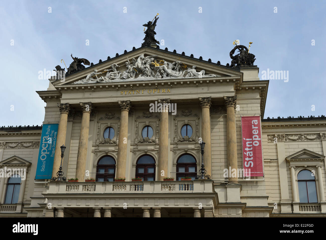 The stone carvings and statues at the Iconic State Opera building in ...