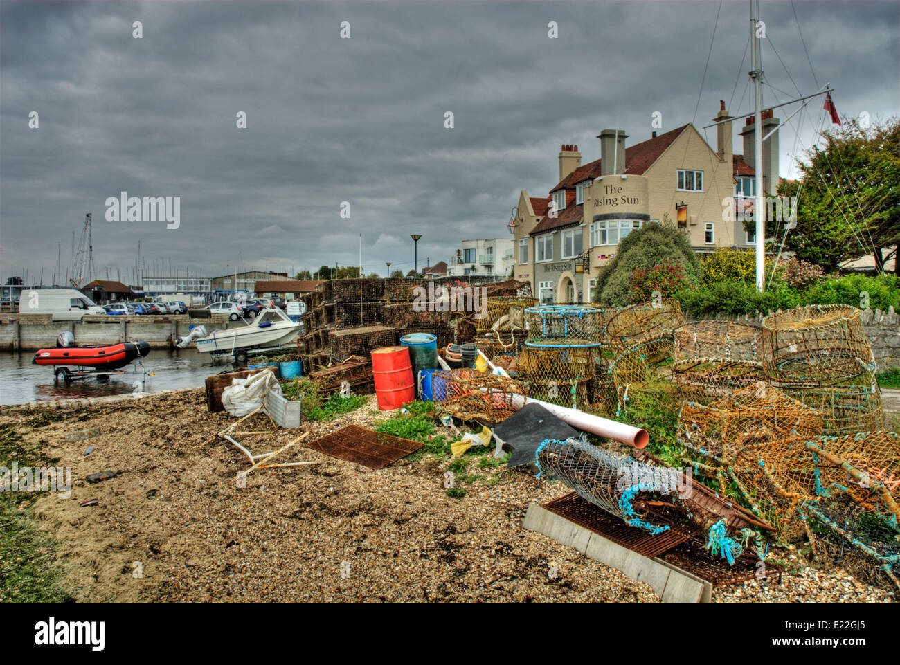 Fishibng Harbour scene Stock Photo