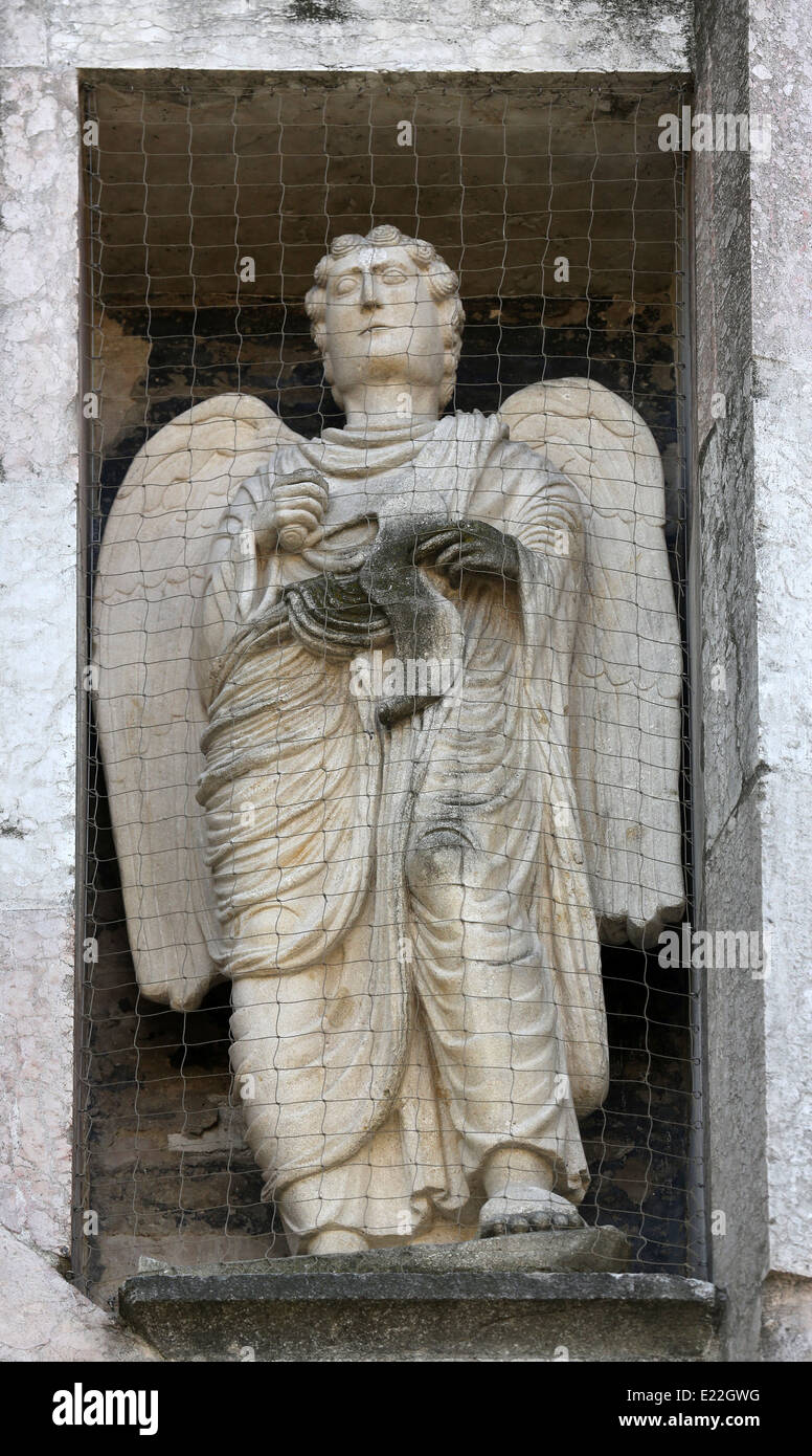 Angel, marble statue on the Baptistery, Parma, Emilia-Romagna, Italy Stock Photo
