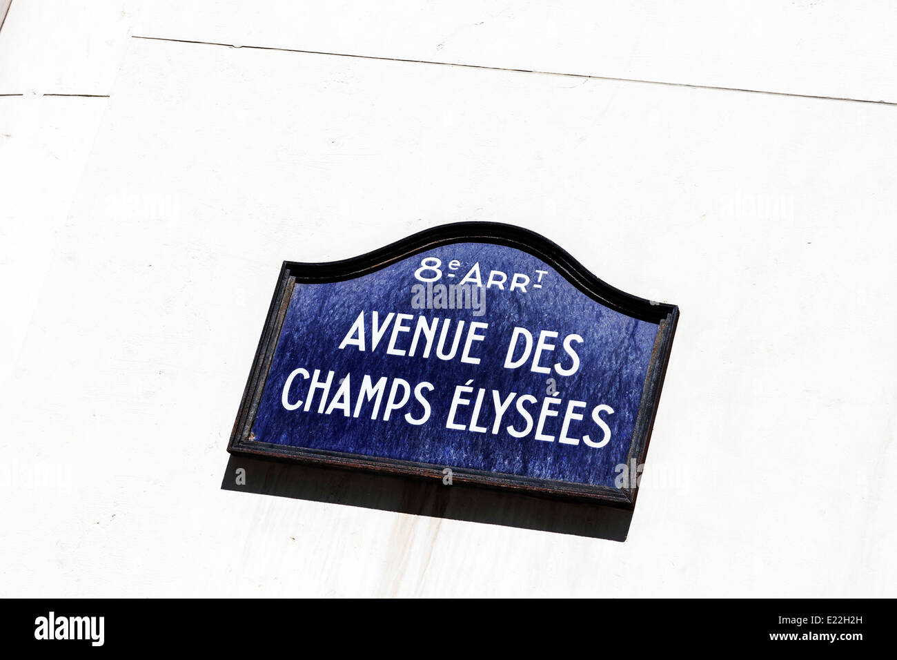 Avenue Des Champs Elysees Elysées 8th Arr district sign Paris city europe european destination Stock Photo
