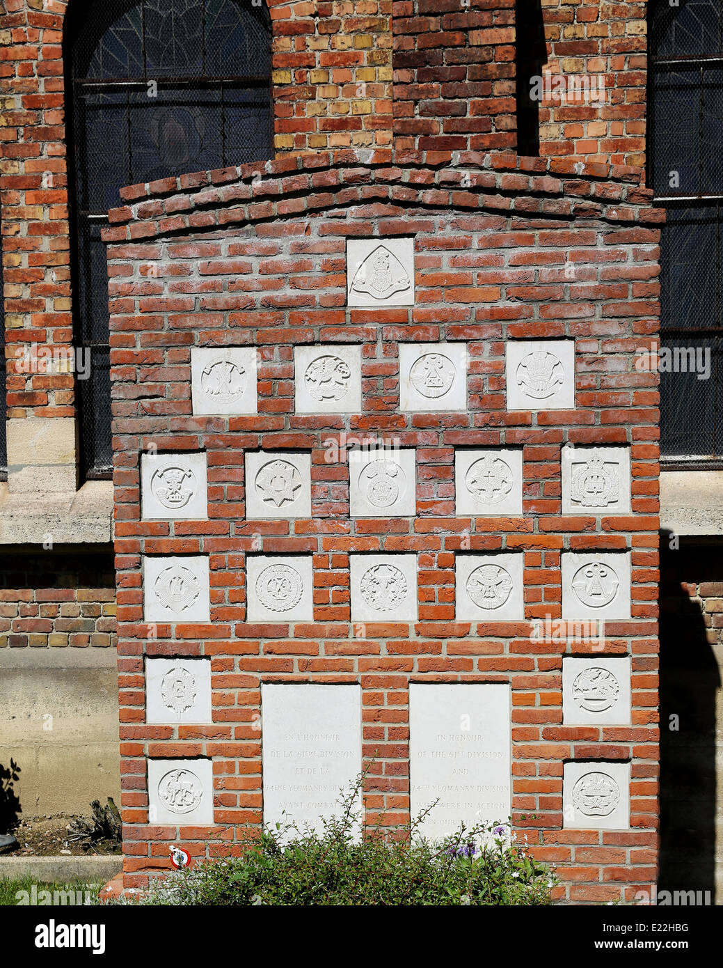 Memorial to the 74th and 61st Divisions at St Floris in France Stock Photo