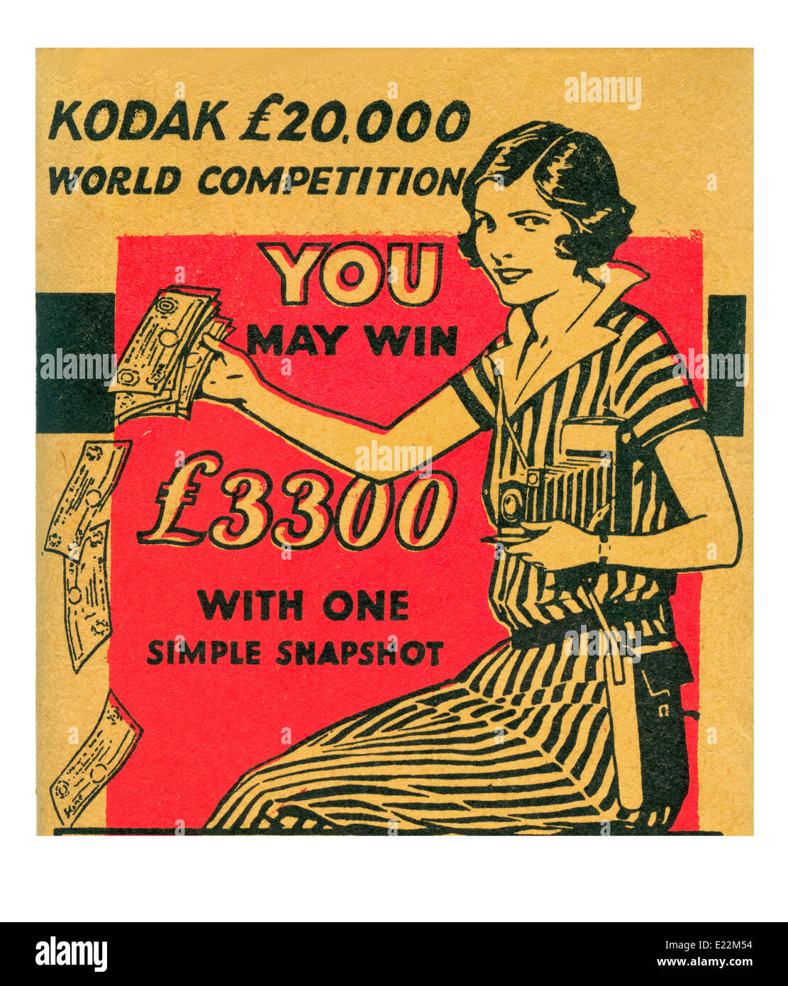 1920's Kodak Girl developing and printing wallet with photo competition offering extremely high value prizes for the era Stock Photo