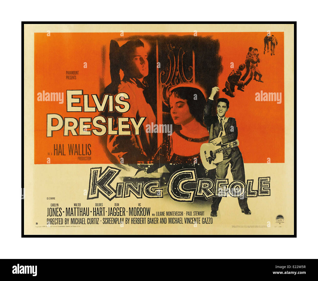 Elvis Presley film poster King Creole a 1958 American musical drama film directed by Michael Curtiz and starring Elvis Presley Stock Photo
