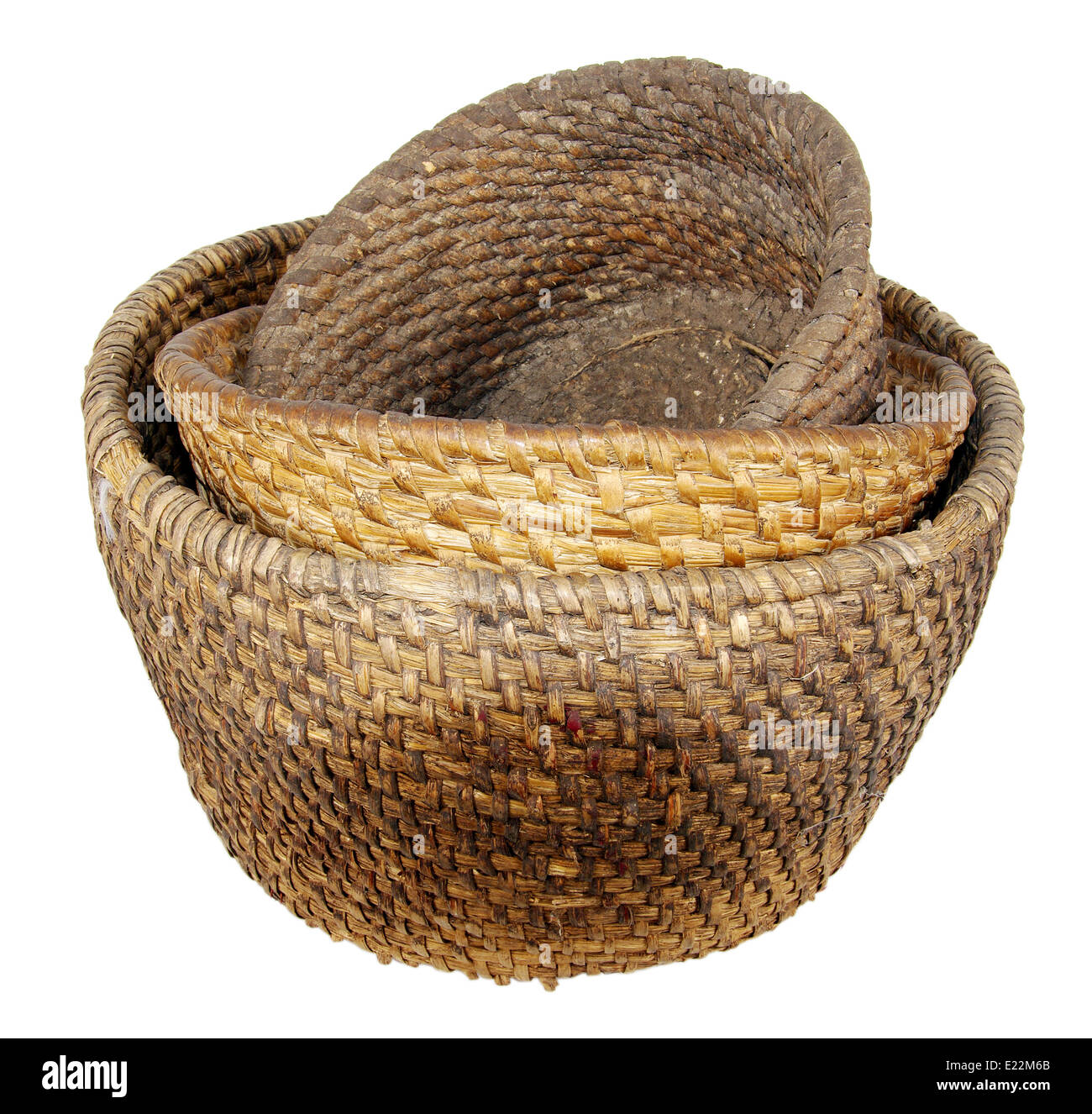 Basket from a bark of a birch Stock Photo