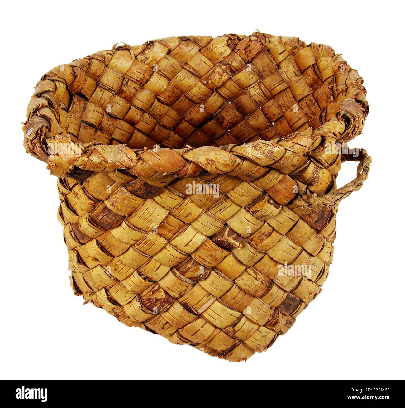 Basket from a bark of a birch Stock Photo