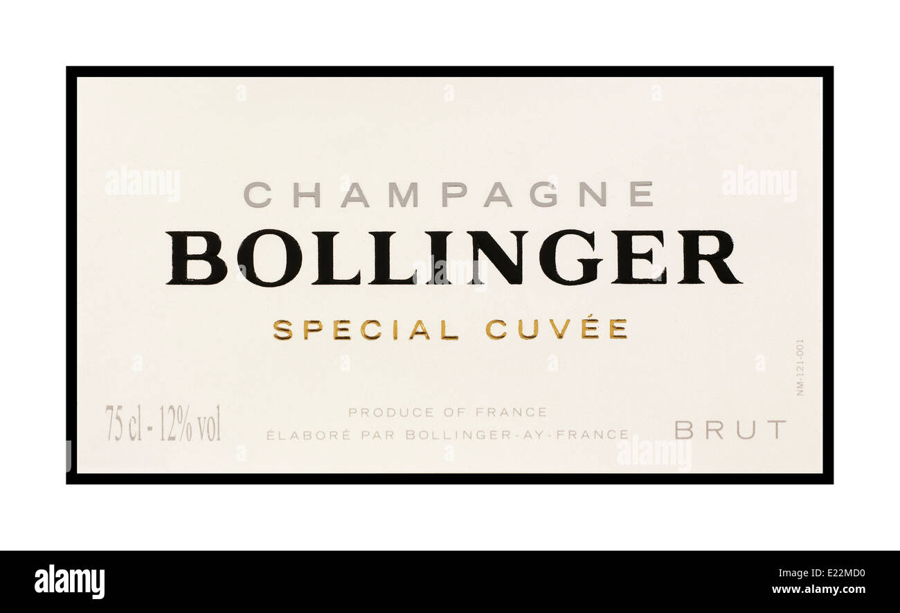 Bollinger Champagne Special Cuvee Brut Label Stock Photo