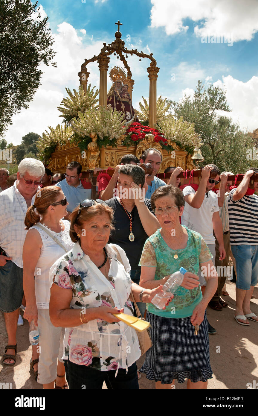 Pilgrimage Virgen de la Fuensanta, The Tourist Route of the Bandits, Corcoya, Seville-province, Region of Andalusia, Spain, Europe Stock Photo