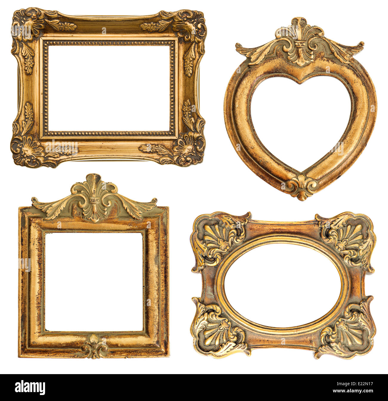 old golden frames for your picture, phiti, image. antique object. vintage background Stock Photo