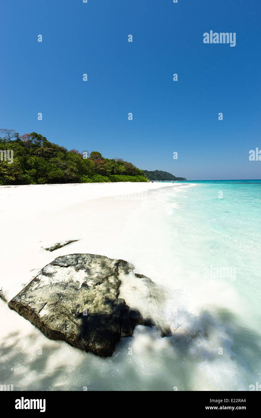Empty tropical white sand beach of Koh Tachai island, Thailand Stock Photo