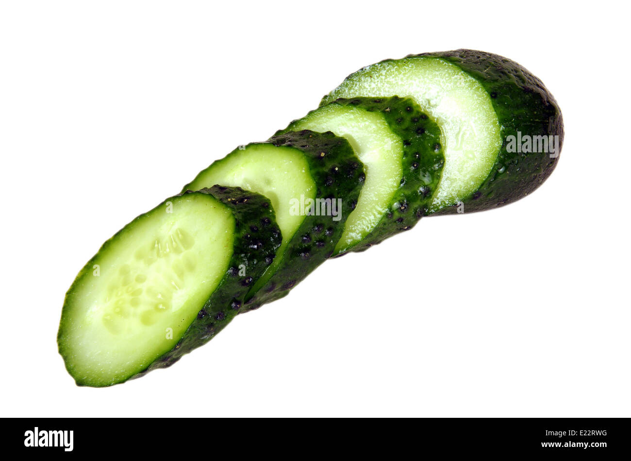 Cucumber - very tasty and useful vegetable. It is used in kitchens of many people Stock Photo