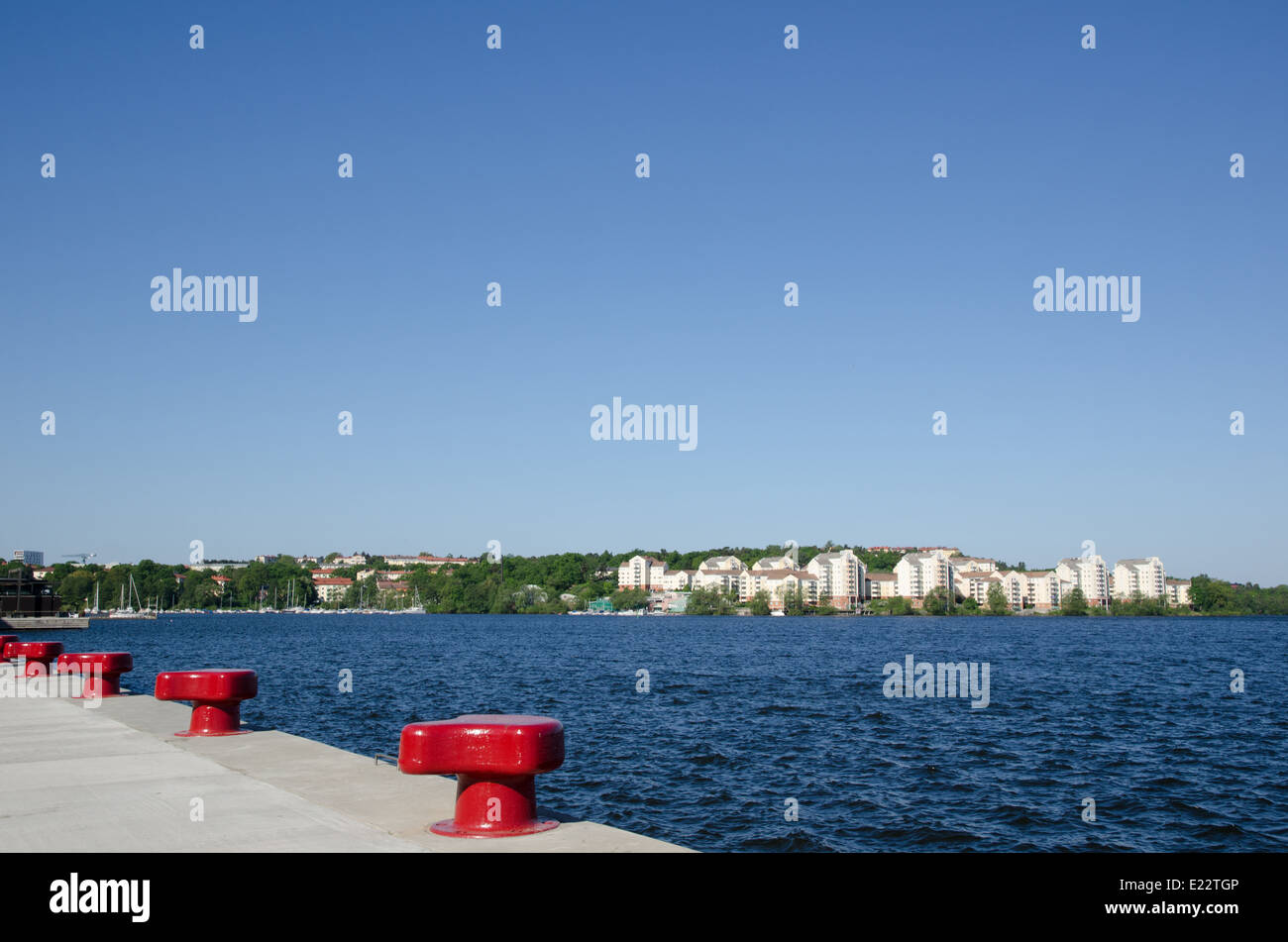 View at the suburban area Minneberg in the green city of Stockholm - capital of Sweden Stock Photo