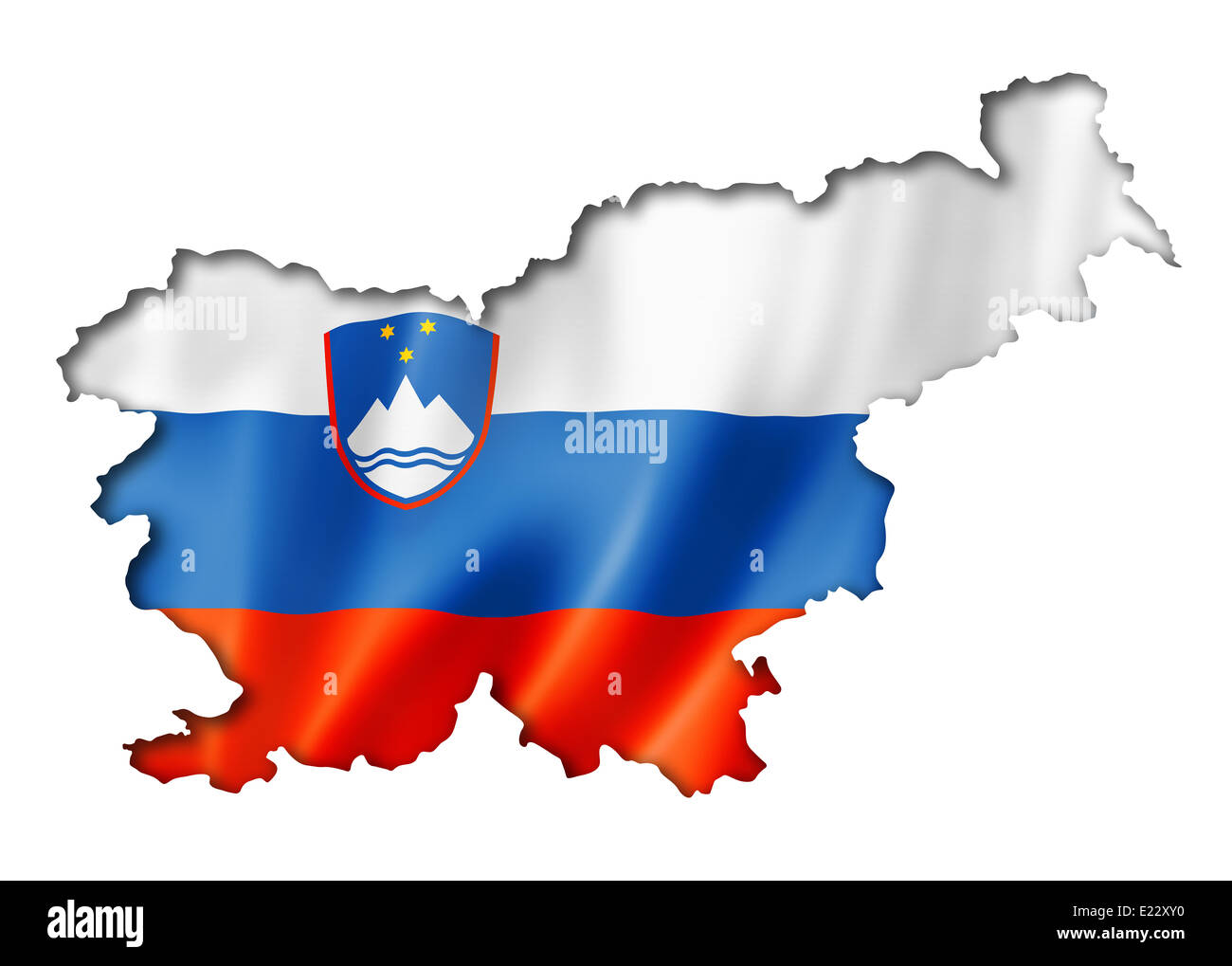 Slovenia flag map, three dimensional render, isolated on white Stock ...