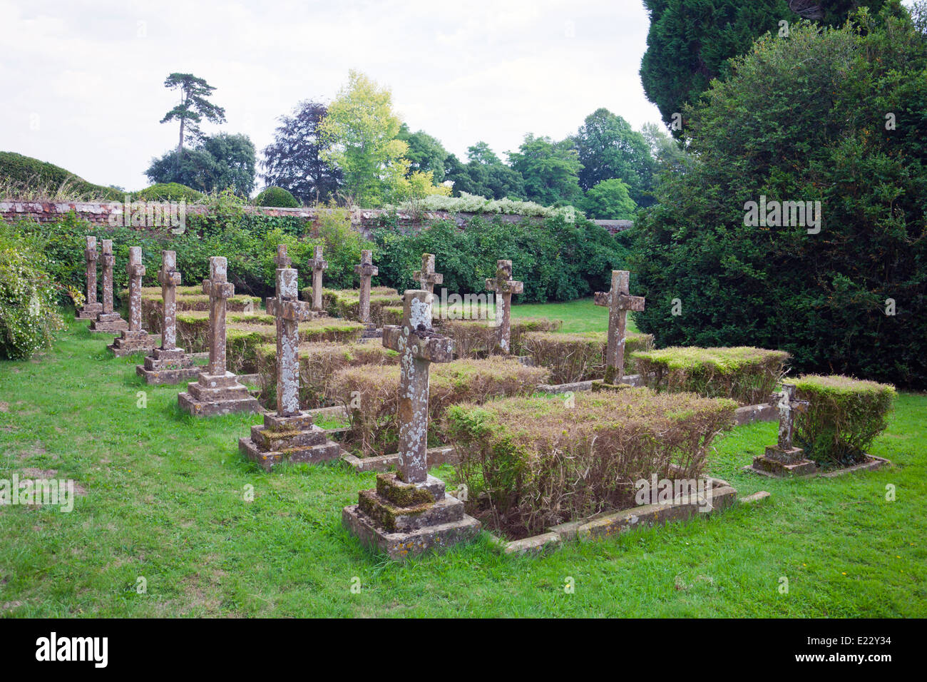 Family graves at Brympton d'Evercy House nr Yeovil, Somerset, England, UK Stock Photo